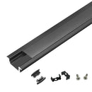 1M Black Edge Recess channel Profile bar - TRYPER LED LIGHTING